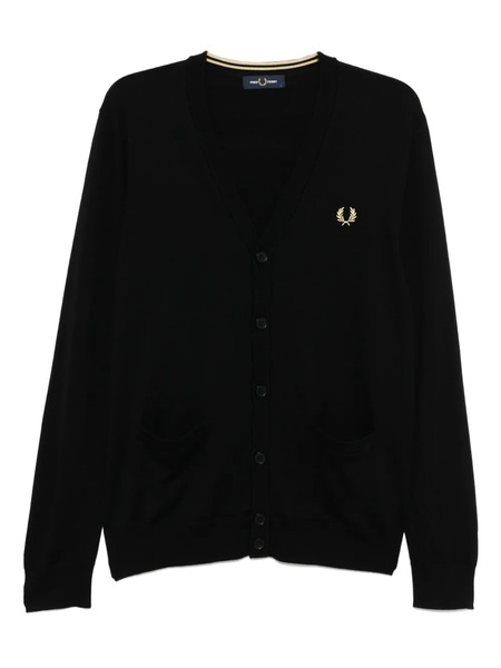  Fred Perry Embroidered-logo Cardigan - Black 