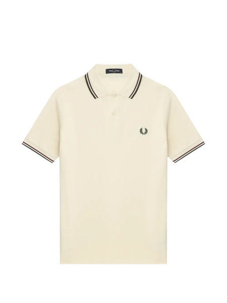  Fred Perry Embroidered Tipped Polo Shirt - Neutrals 