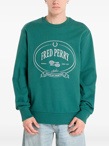  Fred Perry Graphic Crew-neck Sweatshirt - Green 