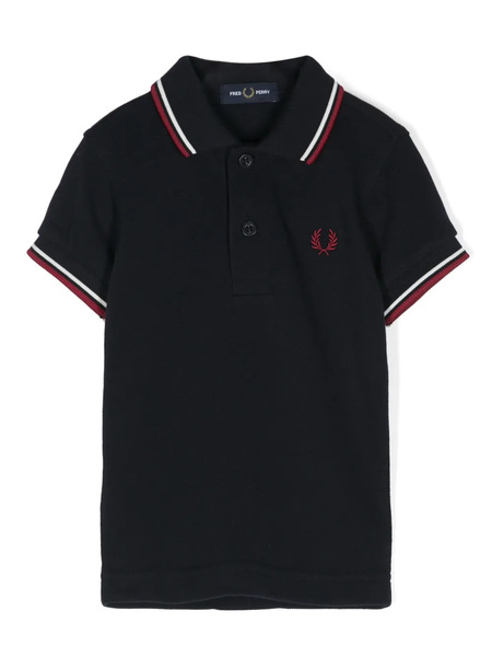  Fred Perry Kids Logo-embroidered Polo Shirt - Blue 