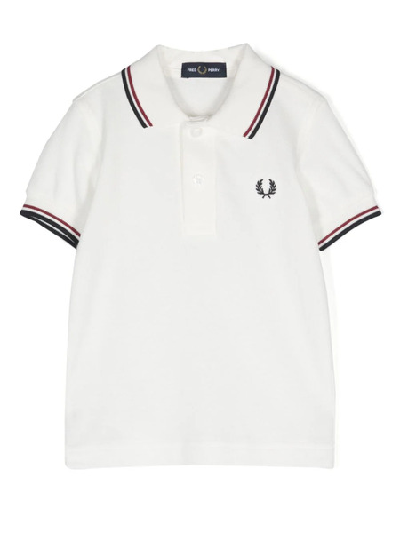  Fred Perry Kids Logo-embroidered Polo Shirt - White 