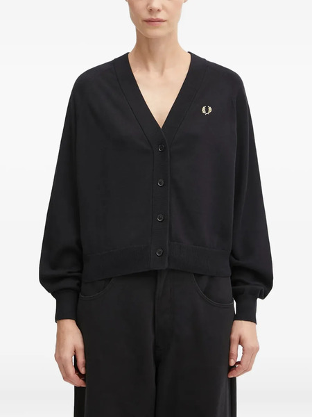  Fred Perry Logo-embroidered Cardigan - Black 