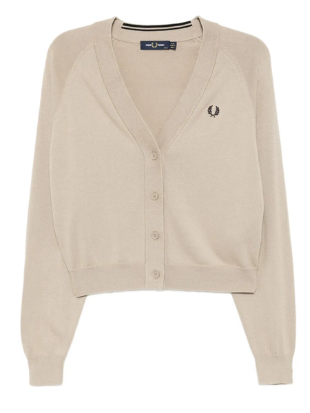  Fred Perry Logo-embroidered Cardigan - Neutrals 