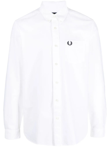 Fred Perry Logo-embroidered Cotton Shirt - White 