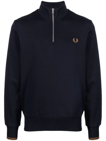  Fred Perry Logo-embroidered Cotton Sweatshirt - Blue 