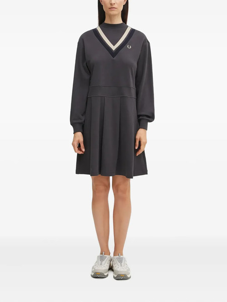  Fred Perry Logo-embroidered Mini Dress - Grey 