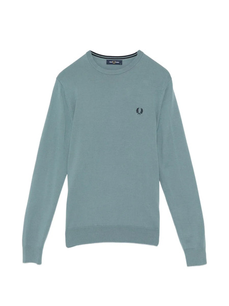  Fred Perry Logo-embroidered Round Neck Jumper - Blue 