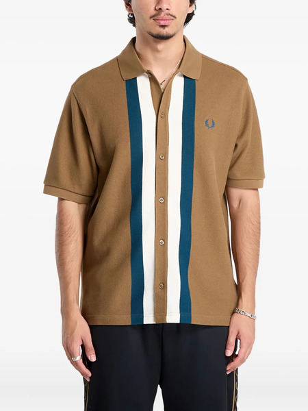  Fred Perry Panelled Buttoned Shirt - Brown 