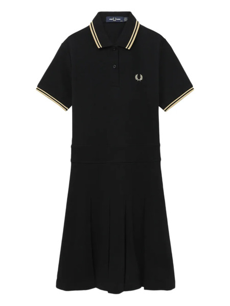  Fred Perry Pleated Polo Mini Day Dress - Black 