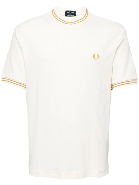  Fred Perry Ribbed Jersey T-shirt - Neutrals 