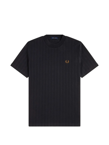  Fred Perry Striped-texture T-shirt - Black 