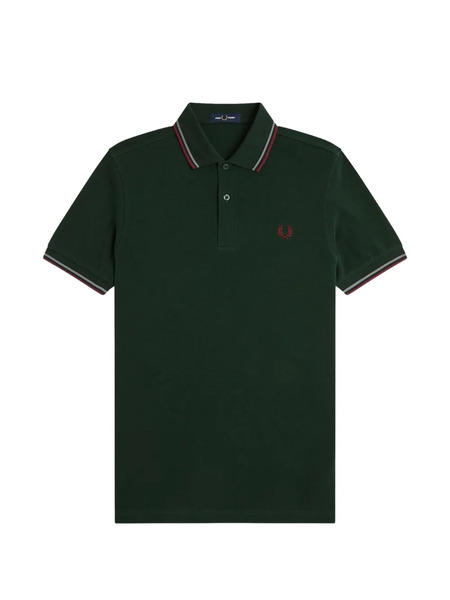 Fred Perry Striped-trim Polo Shirt - Green 