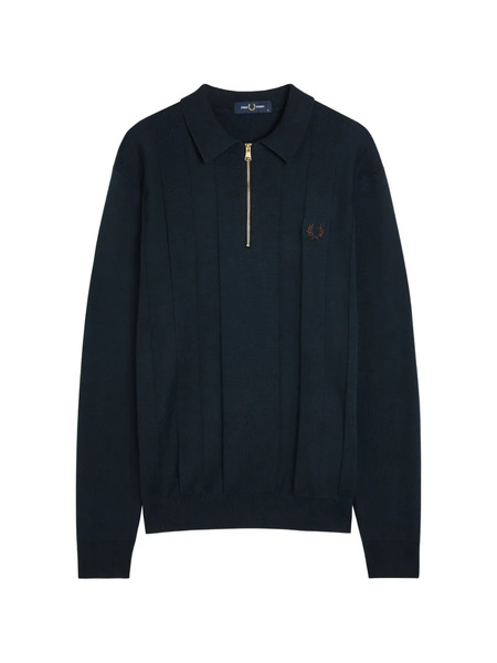  Fred Perry Tonal Stripe Knitted Sweater - Blue 