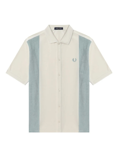  Fred Perry Towelling Panel Short-sleeve Shirt - Neutrals 