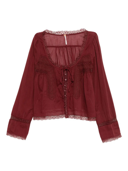  Free People Evermore Blouse - Red 