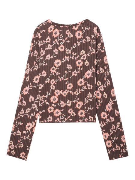  Free People Floral-print Long Sleeves Top - Red 
