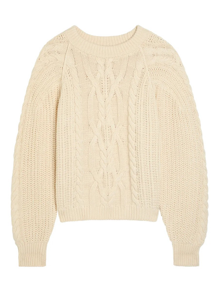  Free People Frankie Cable Sweater - Neutrals 
