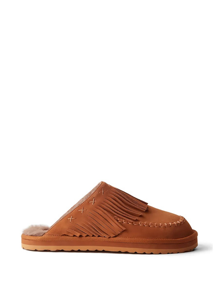  Free People Fringe Mules - Brown 