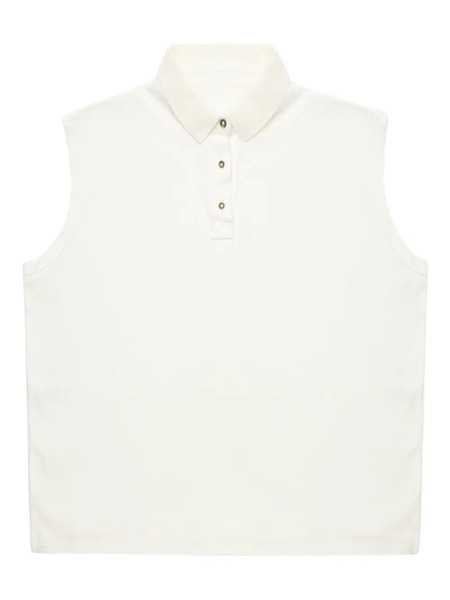  Free People Sleeveless Polo Top - Neutrals 
