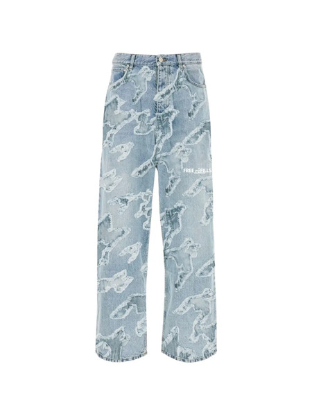  Free Refills Distressed-details Straight Jeans - Blue 