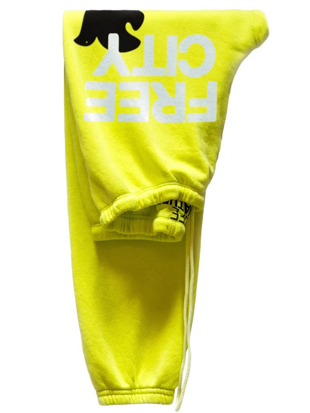  Freecity Drawstring Print Track-pants - Yellow 