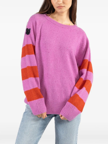  Freecity Striped Crew-neck Sweater - Pink 
