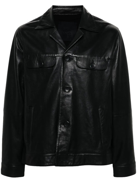  Frei-mut Long-sleeved Leather Jacket - Black 