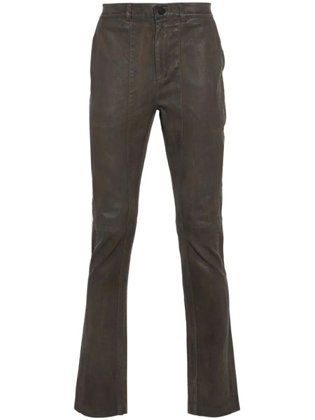  Frei-mut Merci Leather Straight-leg Trousers - Brown 