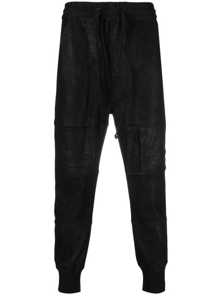  Frei-mut Poke Drawstring-waist Leather Trousers - Black 
