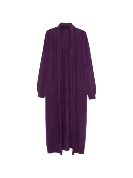  Frenckenberger Open-front Long Cardigan - Purple 