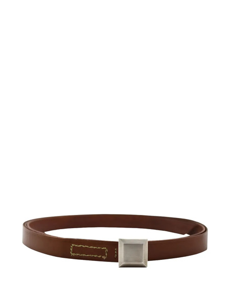  Frenckenberger Square-buckle Leather Belt - Brown 