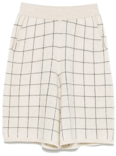  Frenckenberger Windowpane-pattern Shorts - Neutrals 