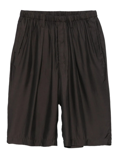  Frenken Elasticated-waistband Pleated Shorts - Brown 
