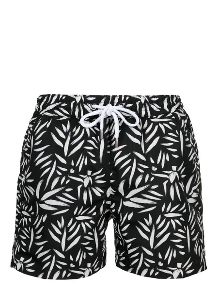 Frescobol Carioca Abstract-print Swim Shorts - Black 