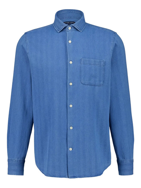  Frescobol Carioca Emilio Herringbone Denim Shirt - Blue 