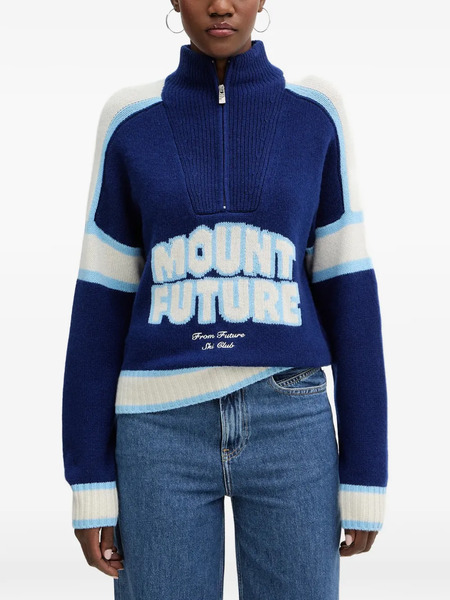  From Future Half-zip Striped Sweater - Blue 