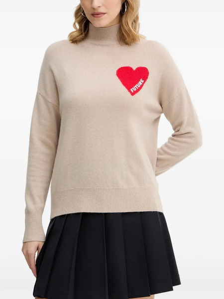  From Future Heart High-neck Sweater - Neutrals 