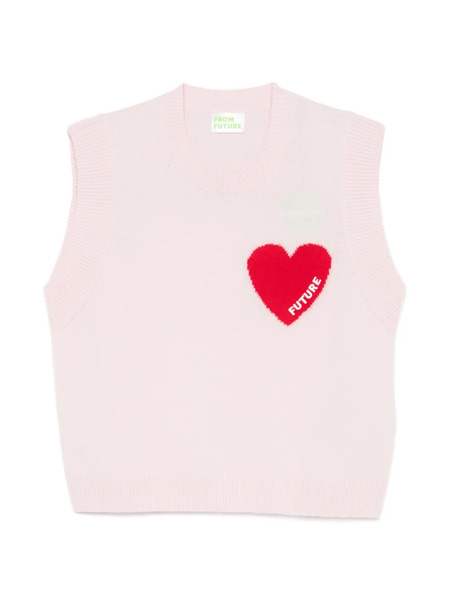  From Future Heart-knitted Vest - Pink 