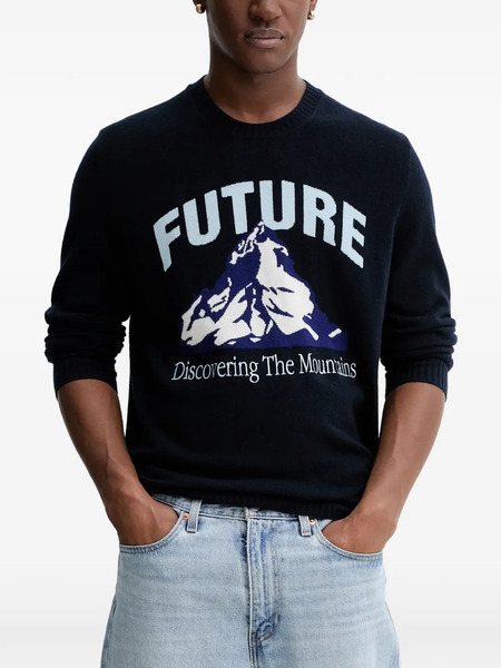  From Future Mountain-graphic Sweater - Blue 