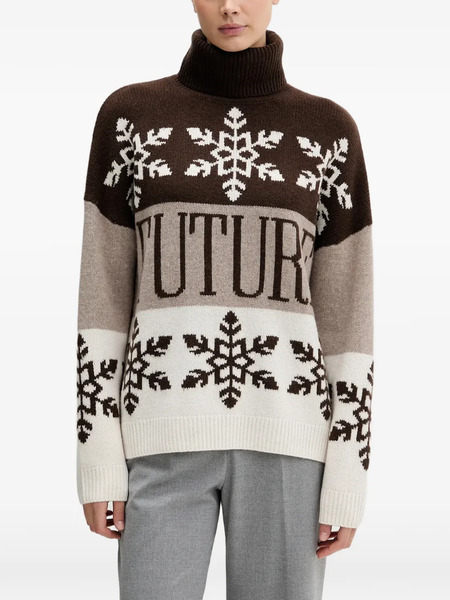  From Future Snowflake Roll-neck Sweater - Brown 