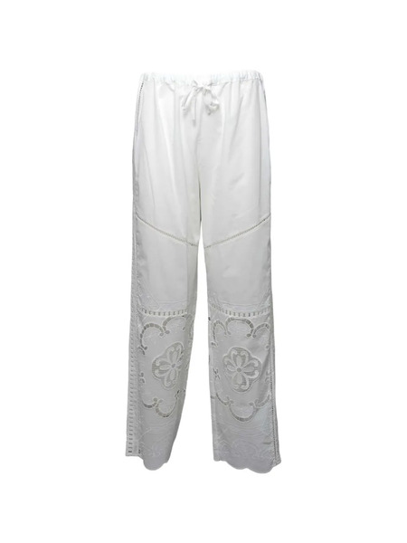 Front Street 8 Floral Trousers - White 