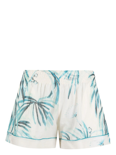  F.r.s For Restless Sleepers Botanical-print Cotton Shorts - White 