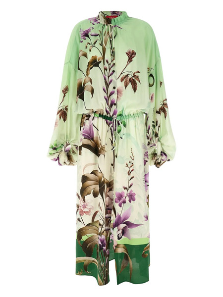  F.r.s For Restless Sleepers Cenide Ruffled Floral-print Maxi Dress - Green 