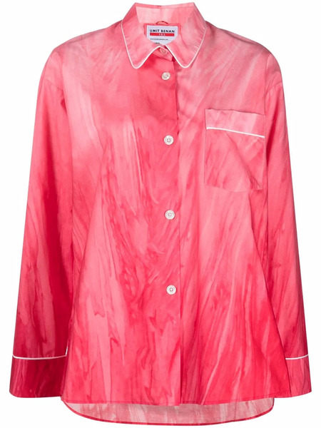  F.r.s For Restless Sleepers Pipe-trim Pajama Shirt - Pink 