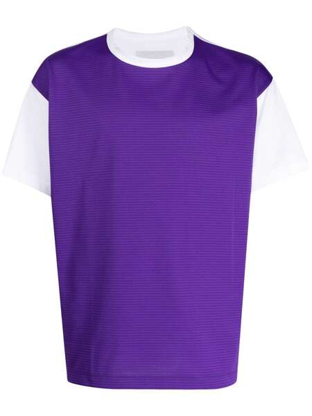  Fumito Ganryu Contrast-panel Two-tone T-shirt - Purple 