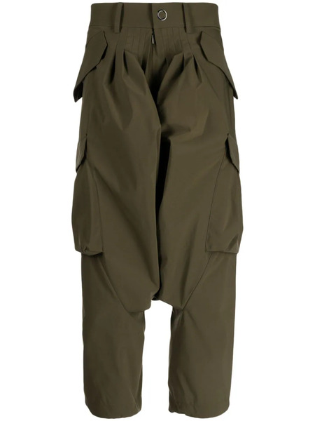  Fumito Ganryu Drop-crotch Cargo Trousers - Green 