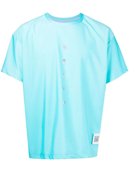  Fumito Ganryu Floral Detail T-shirt - Blue 