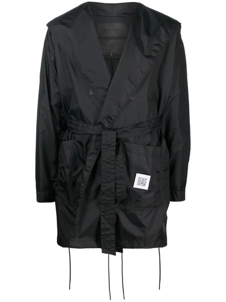  Fumito Ganryu Reflective Panel Hooded Raincoat - Black 