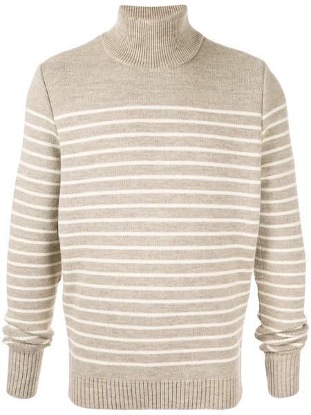  Fumito Ganryu Striped Roll Neck Jumper - Neutrals 