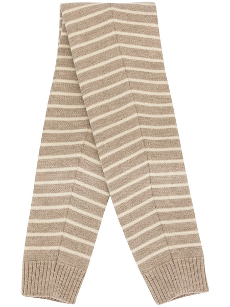  Fumito Ganryu Striped Tube Scarf - Neutrals 